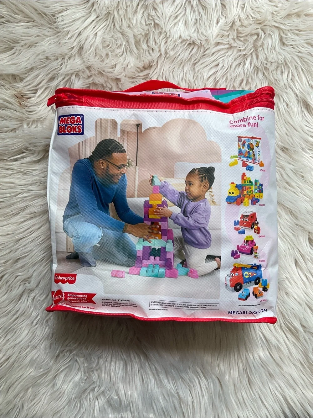 Mega Bloks Fisher-Price 80-Piece Pink & Teal Building Blocks Set